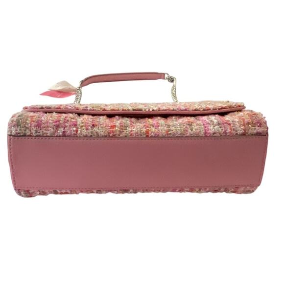 KATE SPADE Emelyn Briar Lane Quilted Tweed Crossbody Bag Chain Strap Pink NEW - Picture 6 of 14